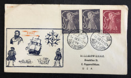 PORTUGAL, Spalding Ship Commemorative Cover From Azores (Ponta Delgada) To U.S.A, « N.R.P. Bartolomeu Dias », 1951 - Altri & Non Classificati