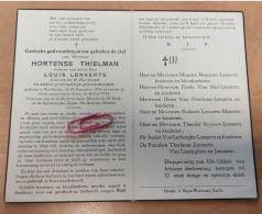 DP - Hortense Thielman - Lenaerts - Kieldrecht 1876 - Kallo 1955 - Obituary Notices