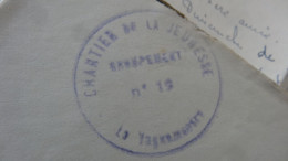 Courrier Chantiers De Jeunesse, CJF N°19, MEYRUEIS Lozere - 1941   .....Ciasse-2..... .... 270f - Documentos