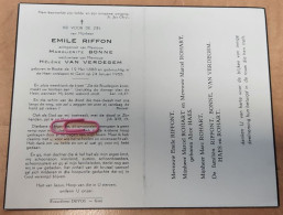 DP - Emile Riffon - Bonne - Van Verdegem - Rosée 1888 - Gent 1955 - Décès