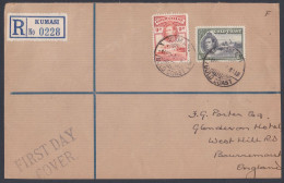 British Gold Coast 1938? Used Registered FDC (Front Only) King George VI Stamps, Christiansburg Castle, FIrst Day Cover - Goudkust (...-1957)