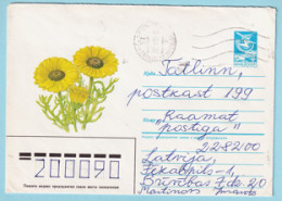 USSR 1987.0421. Chrysanthemum. Prestamped Cover, Used - 1980-91