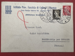 Cartolina - Istituto Prov. Fascista Di Cultura - Vicenza -  1938 - Vicenza