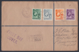 British Virgin Islands 1938 Used Registered FDC (Front Only) King George VI Stamps, To England - Other & Unclassified