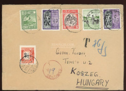 CEYLON Ötszínű Levél Budapestre, Portózva - Covers & Documents