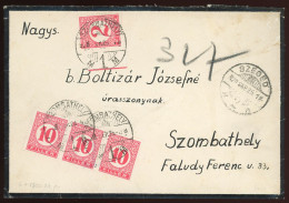 SZEGED 1928. Levél Szombathelyre Küldve, 32f-es, Négybélyeges Portózással - Cartas & Documentos