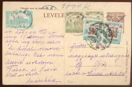 FARÁD 1924. Kiegészített Díjjegyes Levlap Győrbe, 2*500K Inflációs Portózással - Brieven En Documenten