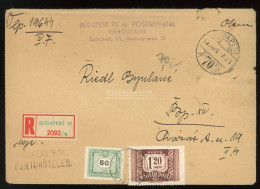 BUDAPEST 1959. Helyi Ajánlott Levél Vegyes Portózással - Covers & Documents