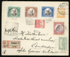 BUDAPEST 1925. Ajánlott Levél , Jókai Sor , Kiegészítéssel Hollandiába Küldve! - Covers & Documents
