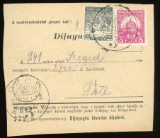 PÉCS 1926.05.28. Díjnyugta Korona - Fillér Vegyes Bérmentesítéssel! RR! Vegyes Bérmentesítést Díjnyugtán Még Nem Láttam. - Lettres & Documents