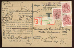 BUDAPEST 1942. Helyi Levlap, Három Címletű Portózással - Storia Postale