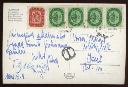 BUDAPEST 1946. Inflációs Képeslap Izsákra Küldve, Portózva - Cartas & Documentos