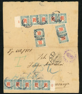 BÉKÉSCSABA 1922. Postázott Nyugtatvány Dévaványára Küldve 14 Bélyeges, Inflációs Portózással - Covers & Documents