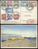 GRÖNLAND 1948. PEARYLAND Expedition , Dekoratív Képeslap Nagyatádra Küldve - Briefe U. Dokumente