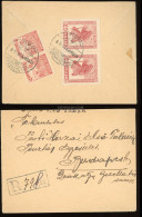 HAJDÚNÁNÁS 1920. Ajánlott Levél Azonos Címletű Hadifogoly 2*40f + Arató 2*40f-rel Budapestre - Covers & Documents