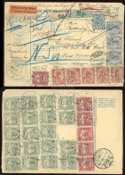 VÁMOSDERECSKE / Draßmarkt 1908. Csomagszállító Az USA-ba Küldve 26K-s 34 Bélyeges Bérmentesítéssel (1db 60f-es Leesett)  - ...-1867 Prephilately