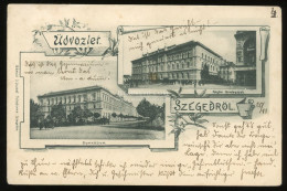 SZEGED 1899. Polgári Törvényszék, Gimnázium, Régi  Képeslap - Hongrie