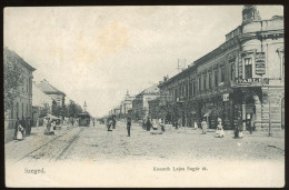 SZEGED 1906. Kossuth Lajos Sugár út, Villamos, Equitable életbiztosító Társaság, Farkas és Imre üzlete , Ritka, Régi Kép - Hongrie