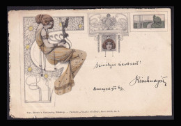 1900. Theo Stofer's  Art Nouveau Postcard Pallas Athene , Régi Képeslap - Ante 1900