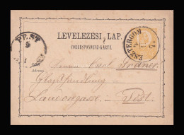 ESZTERGOM 1871. 2Kr-os Díjjegyes Levlap Pestre Küldve - Brieven En Documenten