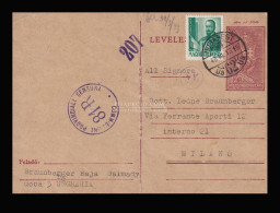 BAJA 1943. 2db Cenzúrázott Díjjegyes Levlap Olaszországba Küldve - Briefe U. Dokumente