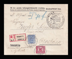 BUDAPEST 1935. Érdekes Rákóczi Alk. Bélyegzésű Levél Orosházára Küldve, Vegyes Portózással - Covers & Documents