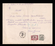 TAKÁCSI 1921. Takácsi Postahivatal érdekes Dokumentum 1K40f - Storia Postale