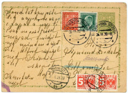 CSEHSZLOVÁKIA 1938. Kiegészített Díjjegyes Lap Ausztriába Küldve, Portózva - Covers & Documents
