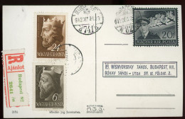 1942. Horthy, Ajánlott  Képeslap ( V.G.) - Covers & Documents