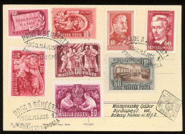 1950. 8 Db Különféle 60f-es, Hhelyi Levlapon! (Visnyovszki Gyűjtemény) - Lettres & Documents