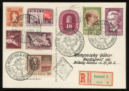 1949. 8 Db Különféle 40f-es, Helyi Ajánlott Levlapon  (Visnyovszki Gyűjtemény) - Covers & Documents