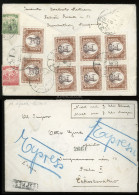 SZOMBATHELY 1925. Expressz Levél Jókai 5*2000K + Arató 300+200K Igen Ritka Látványos Bérmentesítéssel Csehszlovákiába! - Lettres & Documents