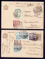 DEBRECEN > Kassa, Csehszlovákia, 2db Kiegészített Inflációs Díjjegyes 1923 - Covers & Documents