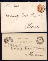 BÁRTFA 1892. 2db Szép Díjjegyes Kassára - Cartas & Documentos