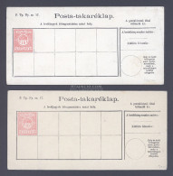 1900 Díjjegyes Használatlan Posta Takaréklap 2db (eltérő Számjegyek) - Briefe U. Dokumente
