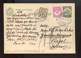 VÁRPALOTA 1927. Kiegészített Díjjegyes Lap, Magyar és Jiddish Szavakkal Svájcba Küldve Portózva,  "Zionisten Kongress" B - Storia Postale