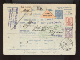 UJVÁR 1910. Utánvételes Csomagszállító Svájcba Küldve - Cartas & Documentos