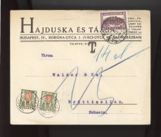 BUDAPEST 1931. Céges Levél Svájcba, Portózva - Covers & Documents