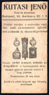 SZÁMOLÓ CÉDULA Kutasi Jenő órás és ékszerész  VII Kertész Utca 1910. Ca. - Unclassified