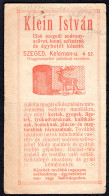 SZÁMOLÓ CÉDULA Szeged, Klein 1920. Ca. - Unclassified