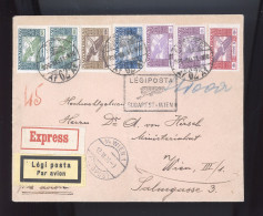 BUDAPEST 1924. Nagyon Szép és Ritka Expressz Légi Levél Bécsbe Küldve - Lettres & Documents