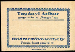 HÓDMEZŐVÁSÁRHELY 1920. Ca. Tagányi Arthur Gyógyszertár Az Őrangyalhoz, Recept Boríték - Unclassified