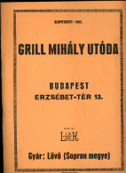 BUDAPEST 11935. Grill Mihály Utóda - Késárúgyár és Acélárú Nagykereskedés 20 Oldalas Képes Katalógus + árjegyzék! - Non Classés