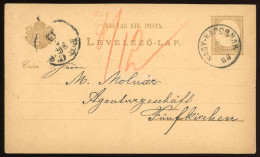 NAGYKAPORNAK 1886. Díjjegyes Levlap Pécsre - Cartas & Documentos