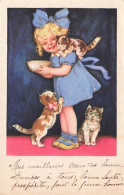 N°25147 - Fantaisie - Fillette Entourée De Chats - Cat - Andere & Zonder Classificatie