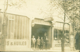 CPA CP Carte Photo Garage Automobile Huiles & Accessoires Pub Excelsior Voiture - Andere & Zonder Classificatie