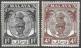 Perak (Malaysia). 1950-56 Sultan Yussuf 'Izzuddin Shah. 1c, 4c MH. SG 128, 131. M5135 - Perak