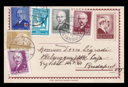 TÖRÖKORSZÁG 1946. Kiegészített Díjjegyes Levlap, Légrádi Dezső Filatelistának Budapestre - Cartas & Documentos