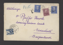 BUDAPEST 1936. Levél Arcképek Bélyegekkel Ausztriába Küldve, Portózva - Lettres & Documents