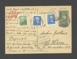 BUDAPEST 1935. Expressz Díjjegyes Levlap Bécsbe - Lettres & Documents